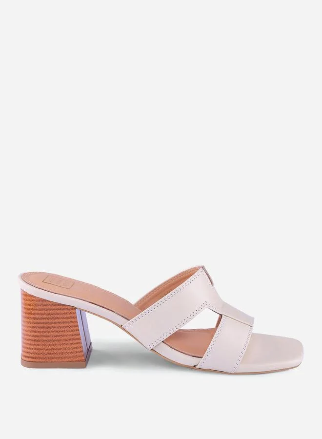 Take Two Women Plain Leather Block Heel Sandals By Heel Your Sole