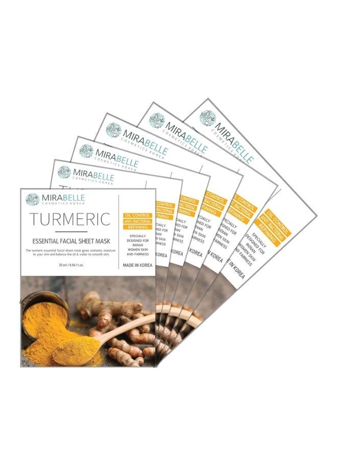 Mirabelle cosmetics Turmeric Fairness Facial Mask (Pack of 6) - Image 1