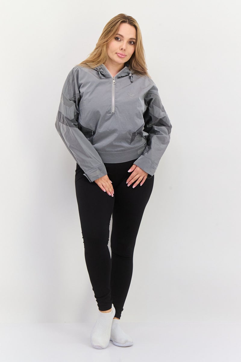 adidas Originals Women Sportswear Fit Long Sleeve Outdoor Jacket, Grey  - Image 4