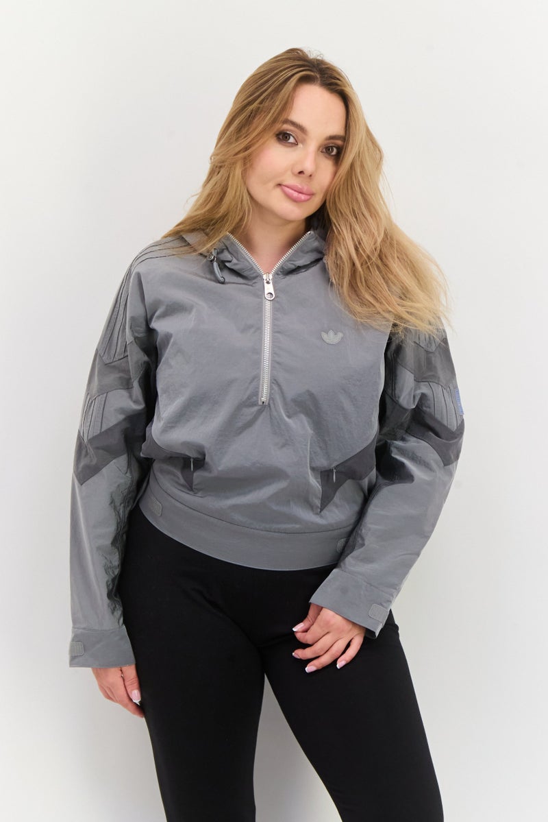 adidas Originals Women Sportswear Fit Long Sleeve Outdoor Jacket, Grey  - Image 1