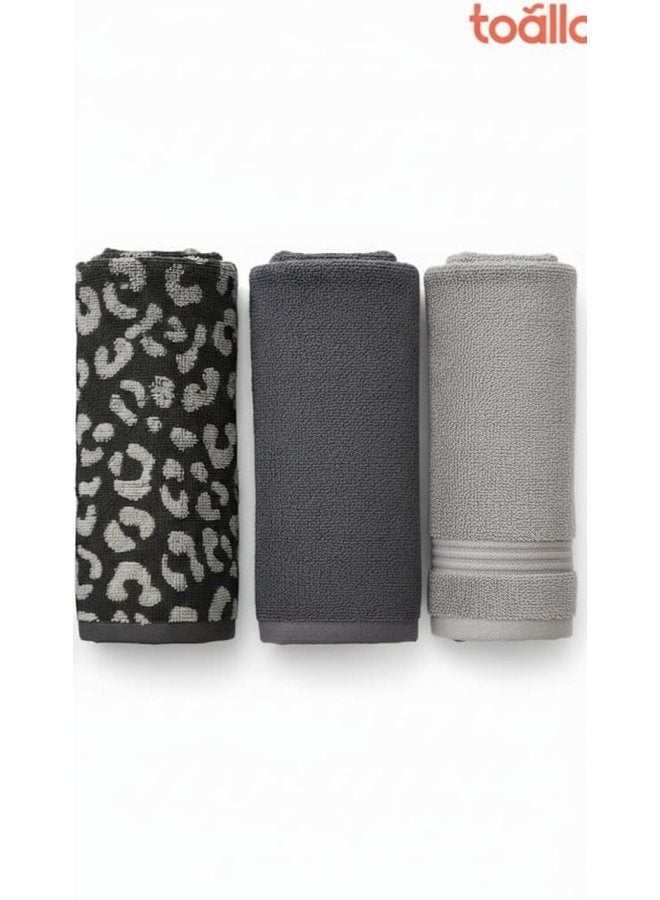 توالا منشفة مطبخ قطنية رمادية - Image 1