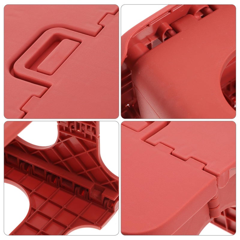 Portable Foldable Plastic Fishing Stool Retro Red Lightweight Outdoor Folding Seat - Image 5