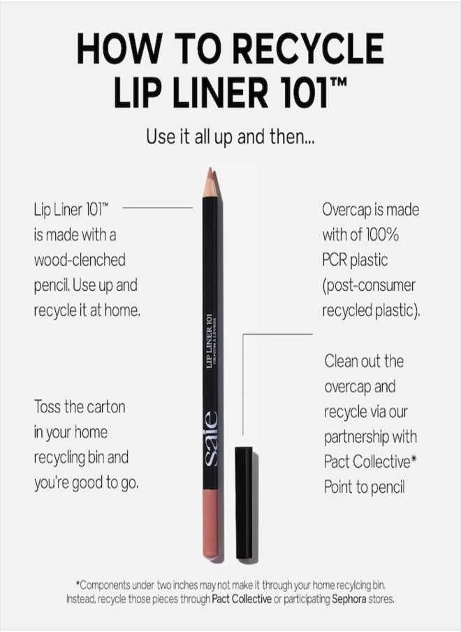 Saie SAIE Lip Liner 101 - Nourishing & Defining Lip Pencil ,  Tease - plum brown nude 1.1g  - Image 5