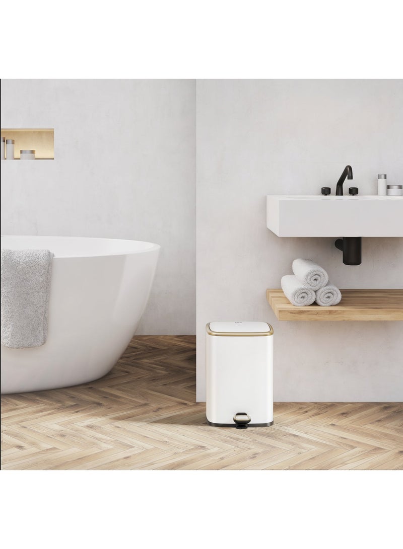 ORCHID EKO 6L CUBO STAINLESS STEEL BIN WHITE - Image 4