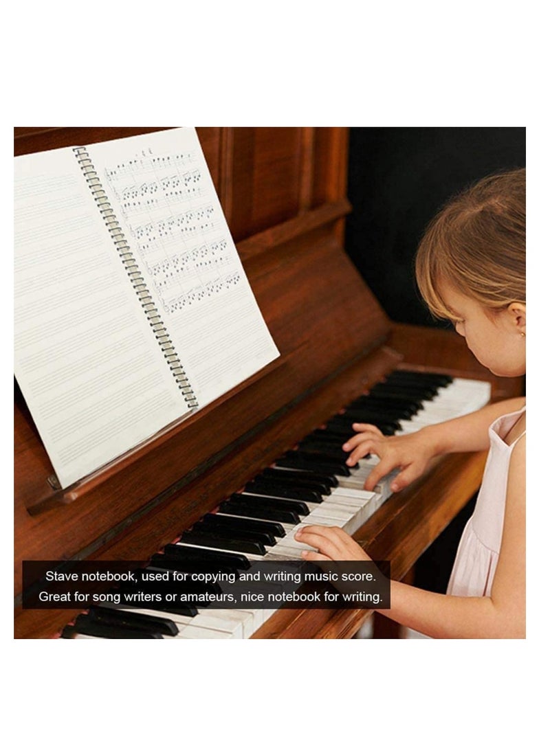 Stave Notebook, Music Writing Notebook Musical Notation Staff Manuscript Paper Piano Note Book Accessories, with 50 Pages Blank Sheet