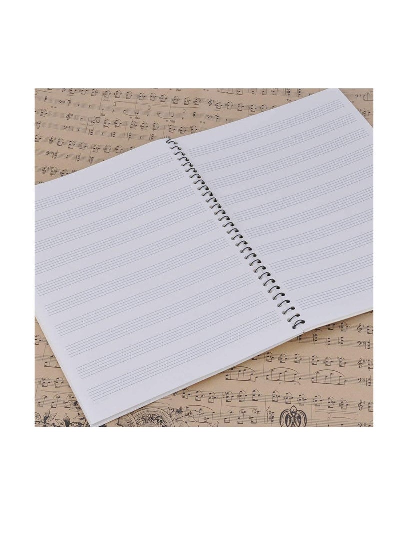 Stave Notebook, Music Writing Notebook Musical Notation Staff Manuscript Paper Piano Note Book Accessories, with 50 Pages Blank Sheet