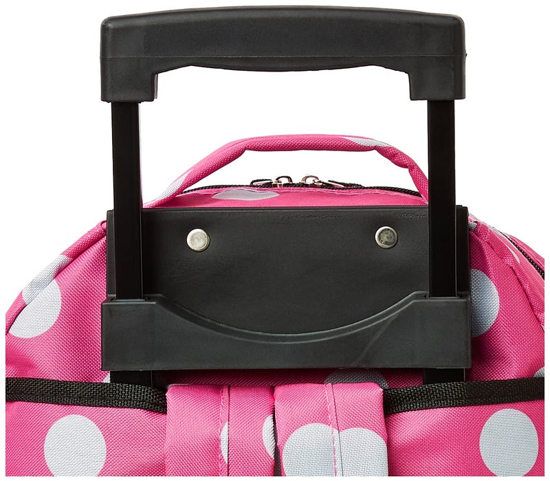 Rockland Double Handle Rolling Backpack, Pink Dots, 17" - Image 5