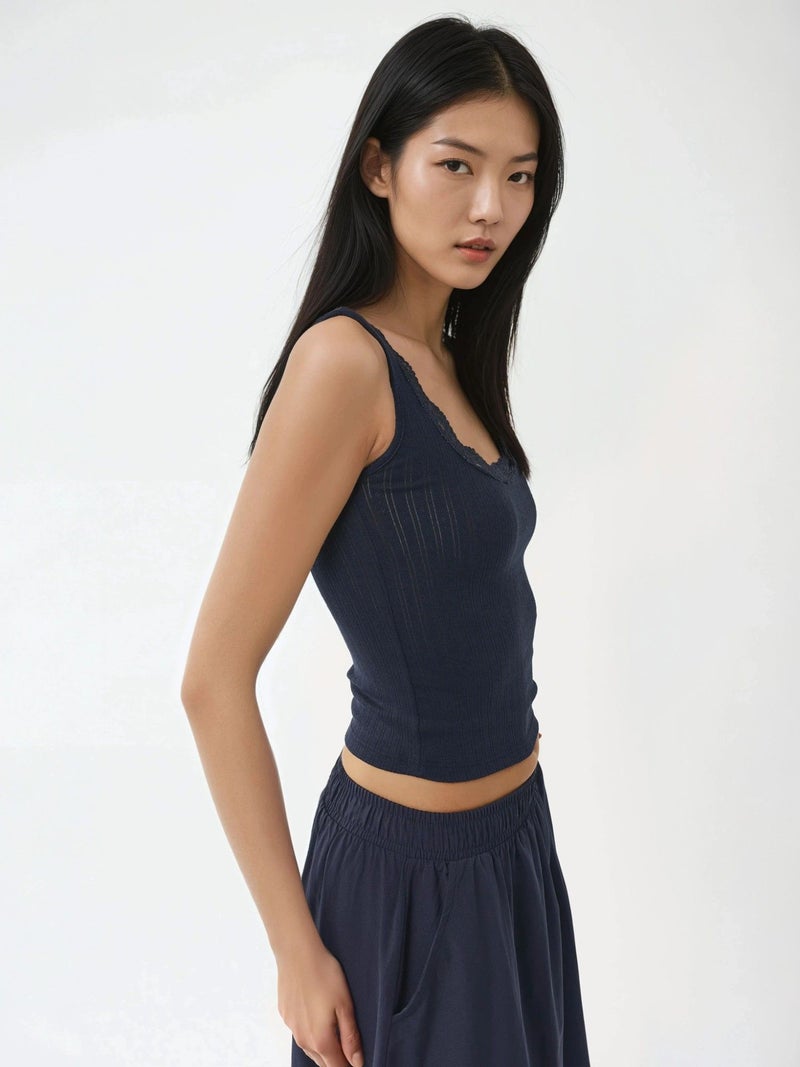 BUSEM Lace Detail U Collar Tank Top - Image 2