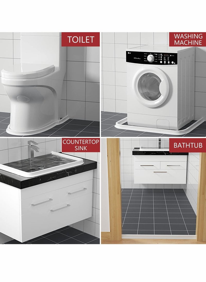 Collapsible Shower Water Dam, Threshold Stopper Barrier, and Retention System Keeps Inside Dry Wet Separation Suitable for Bathroom Kitchen (78Inch) - Image 4
