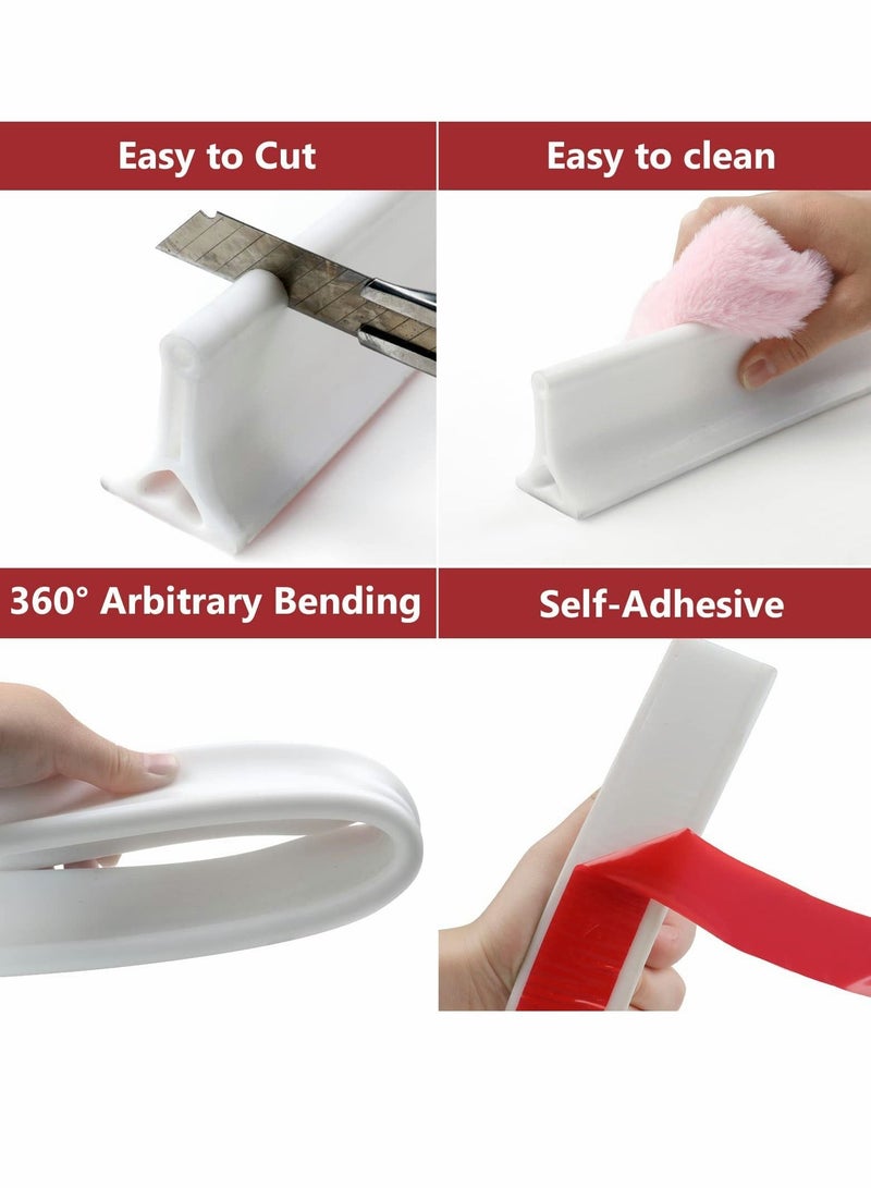 Collapsible Shower Water Dam, Threshold Stopper Barrier, and Retention System Keeps Inside Dry Wet Separation Suitable for Bathroom Kitchen (78Inch) - Image 3