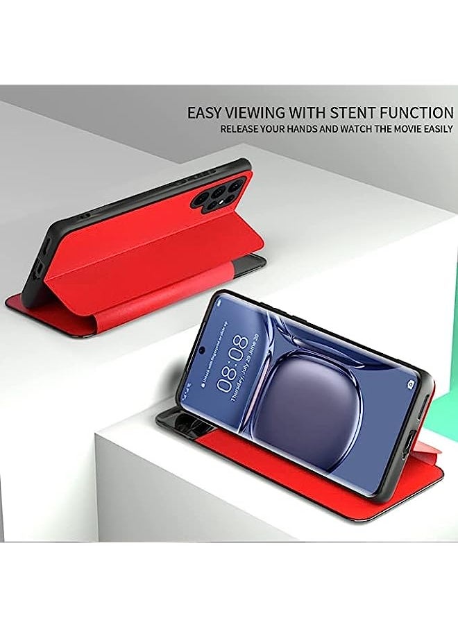 erorex - for Samsung S21 FE Flip Cover, with Stand and Card Slots Tap Control Book Folio Protective Phone Flip Case for Samsung S21 FE (S21 FE, Black) - Image 1