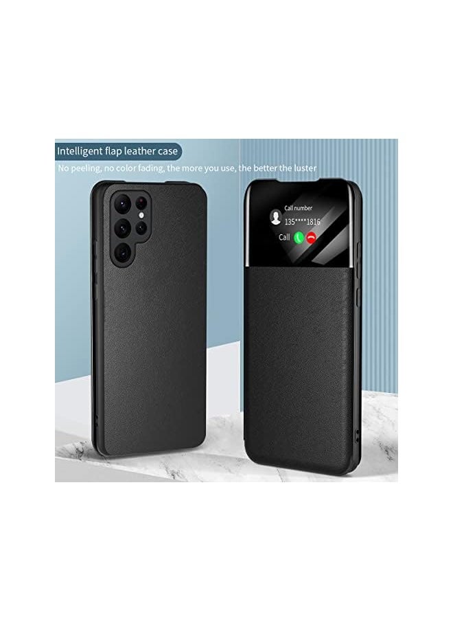 erorex - for Samsung S21 FE Flip Cover, with Stand and Card Slots Tap Control Book Folio Protective Phone Flip Case for Samsung S21 FE (S21 FE, Black) - Image 1