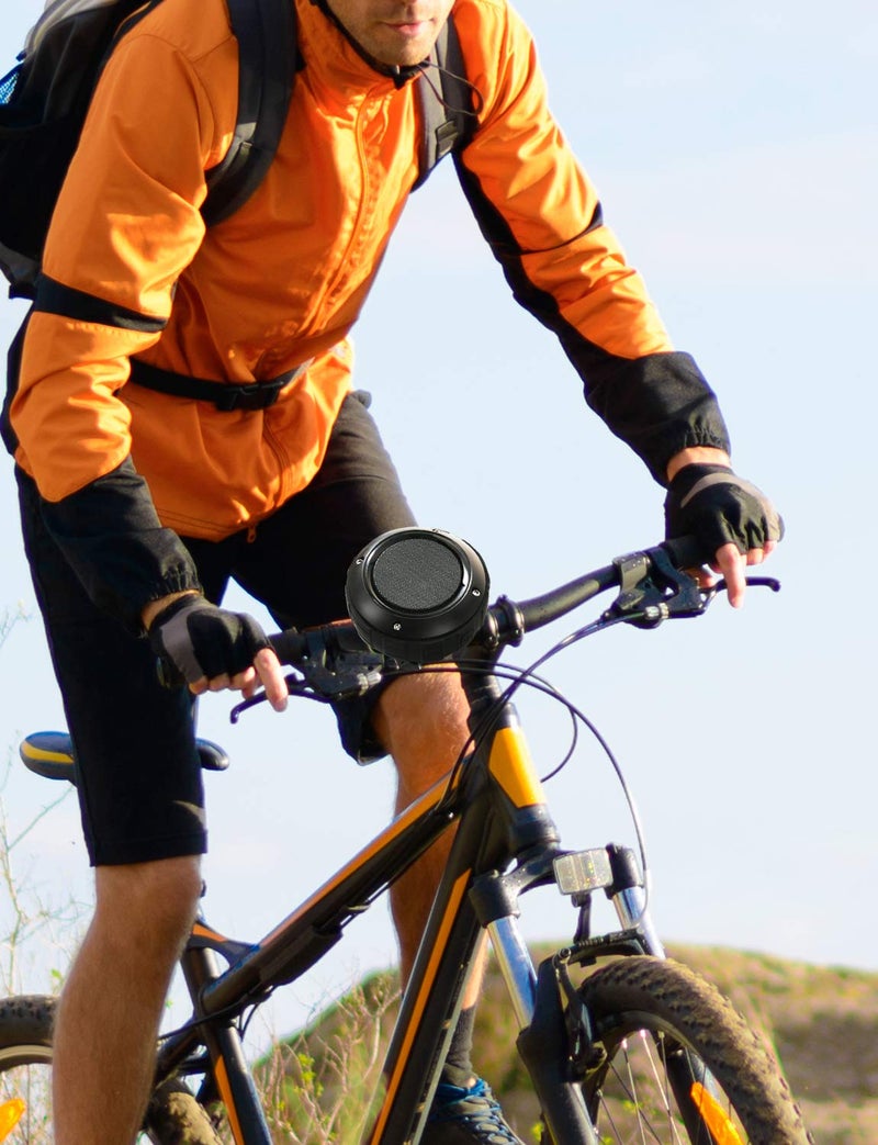Kunodi Outdoor Waterproof Bluetooth Speaker, Wireless Portable Shower Travel Bike Speaker with Subwoofer, Enhanced Bass, Built in Mic for Bicycle Riding, Sports, Pool, Beach, Hiking (Black & Bracket) - Image 4