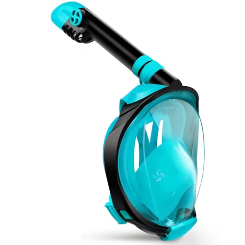 Greatever G2 Full Face Snorkel Mask with Latest Dry Top System,Foldable 180 Degree Panoramic View Snorkeling Mask with Camera Mount,Safe Breathing,Anti-Leak&Anti-Fog - Image 1