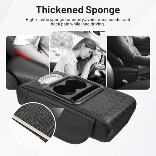 Autorder غطاء كونسول مركزي من أوتوردير لتويوتا RAV4 2019-2025 ملحقات وسادة ذراع مع فتحة تخزين متعددة الاستخدامات غطاء كونسول جلدي وسادة ذراع RAV4 غطاء مضاد للخدش - Image 5