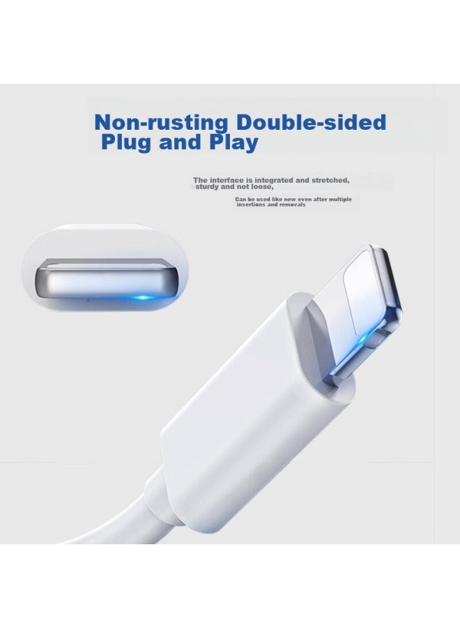 Diyi Workshop Deyi Gongfang Apple Charging Cable, Data Cable Fast Charging Line, Suitable For Iphone 13/14 Pro Max/12/xs/xr/apple 2-meter Cable + 12w Fast Charging Head Set - Image 1