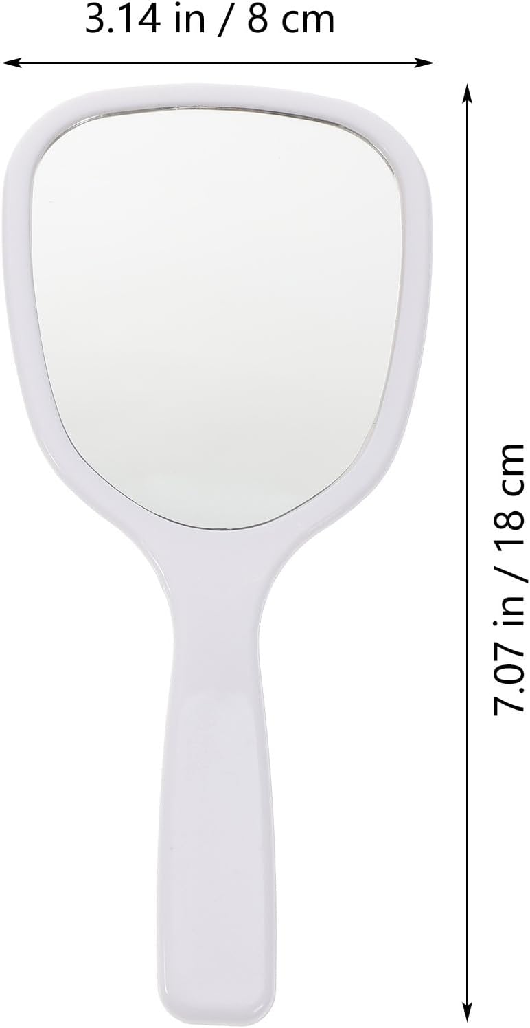 GALPADA 6pcs Handheld Makeup Mirrors with Handle Small Portable Travel Mirrors for Daily Female Use in White and Black - Image 2