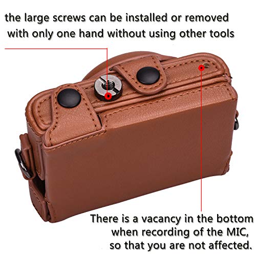 Hargedis XEVN for Sony rx100 case,for Sony rx100 vi case,dsc-rx100 Mark ii,dsc-rx100 iii.dsc-rx100 iv,dsc-rx100 v RX100 vii m6 5a m3 Protective Leather Camera Case Bag with Camera Shoulder Strap - Image 5