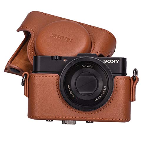 Hargedis XEVN for Sony rx100 case,for Sony rx100 vi case,dsc-rx100 Mark ii,dsc-rx100 iii.dsc-rx100 iv,dsc-rx100 v RX100 vii m6 5a m3 Protective Leather Camera Case Bag with Camera Shoulder Strap - Image 1