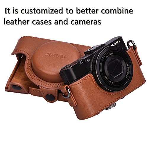 Hargedis XEVN for Sony rx100 case,for Sony rx100 vi case,dsc-rx100 Mark ii,dsc-rx100 iii.dsc-rx100 iv,dsc-rx100 v RX100 vii m6 5a m3 Protective Leather Camera Case Bag with Camera Shoulder Strap - Image 4
