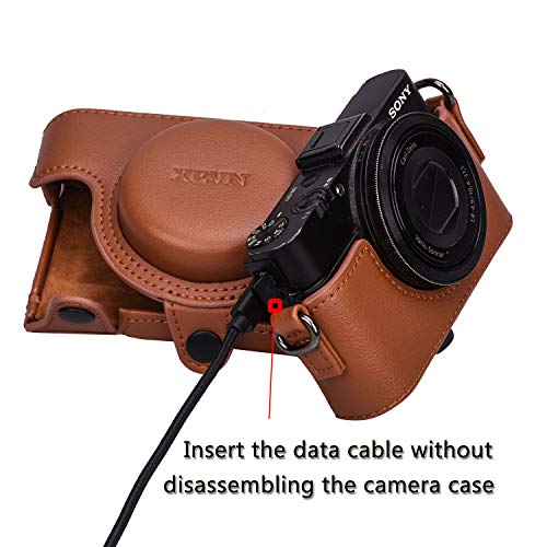Hargedis XEVN for Sony rx100 case,for Sony rx100 vi case,dsc-rx100 Mark ii,dsc-rx100 iii.dsc-rx100 iv,dsc-rx100 v RX100 vii m6 5a m3 Protective Leather Camera Case Bag with Camera Shoulder Strap - Image 3