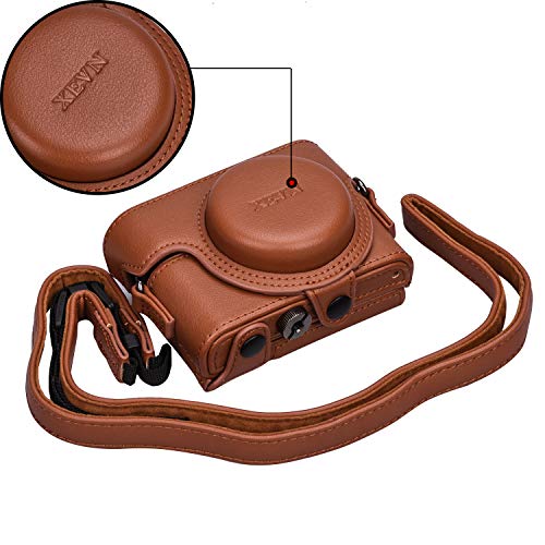 Hargedis XEVN for Sony rx100 case,for Sony rx100 vi case,dsc-rx100 Mark ii,dsc-rx100 iii.dsc-rx100 iv,dsc-rx100 v RX100 vii m6 5a m3 Protective Leather Camera Case Bag with Camera Shoulder Strap - Image 2