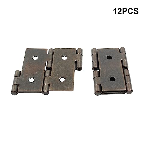Litoexpe 12pcs Double Folding Hinges, 270 Degree Rotation Screen Door Hinges, Metal Folding Acting Hinges with Mounting Screws (47mmx54mm, Brown) - Image 4