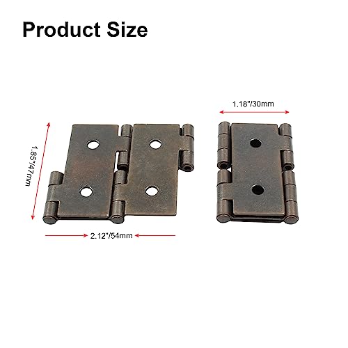 Litoexpe 12pcs Double Folding Hinges, 270 Degree Rotation Screen Door Hinges, Metal Folding Acting Hinges with Mounting Screws (47mmx54mm, Brown) - Image 2