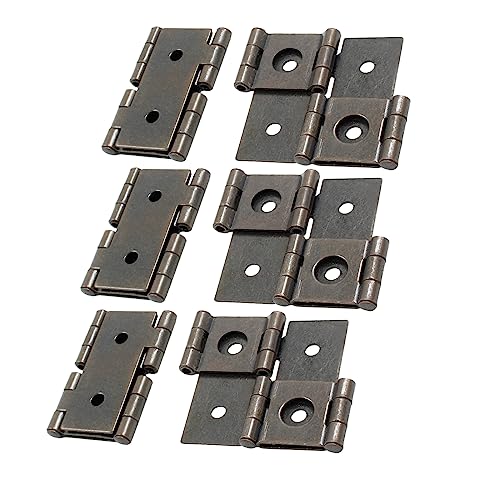 Litoexpe 12pcs Double Folding Hinges, 270 Degree Rotation Screen Door Hinges, Metal Folding Acting Hinges with Mounting Screws (47mmx54mm, Brown) - Image 5