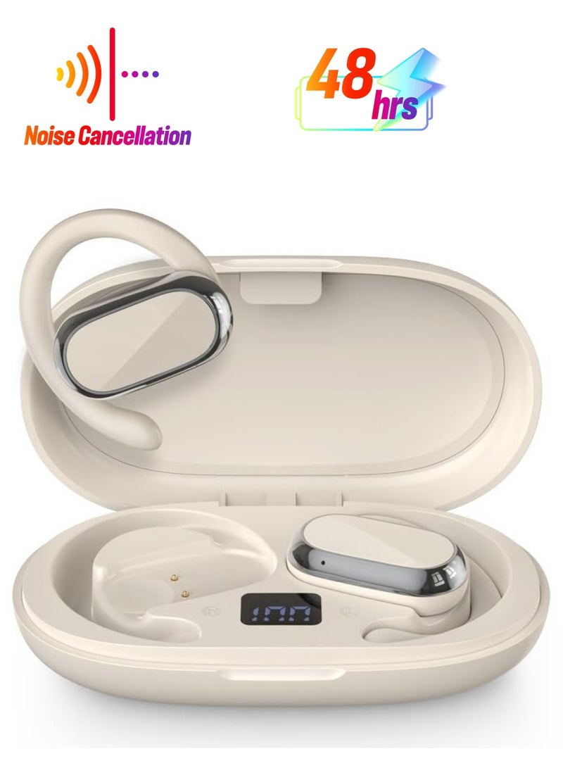 SYOSI Open Ear Wireless Headphones, 360-Degree Panoramic Sound, Bluetooth Earbuds with Bone Conduction Technology, 48H Battery Life, LED Display, IPX7 Waterproof, Ideal for Meetings, Driving, Traveling - Image 1