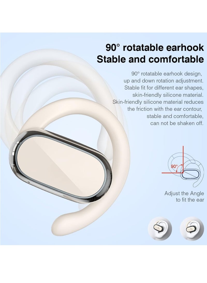 SYOSI Open Ear Wireless Headphones, 360-Degree Panoramic Sound, Bluetooth Earbuds with Bone Conduction Technology, 48H Battery Life, LED Display, IPX7 Waterproof, Ideal for Meetings, Driving, Traveling - Image 2