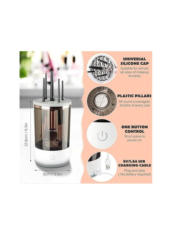 BP - Electric Makeup Brush Cleaner Machine Makeup Brush Cleaner Automatic USB Makeup Brush Washing Machine Brush Cleaner for All Size Beauty Makeup Brushes Set - Image 1