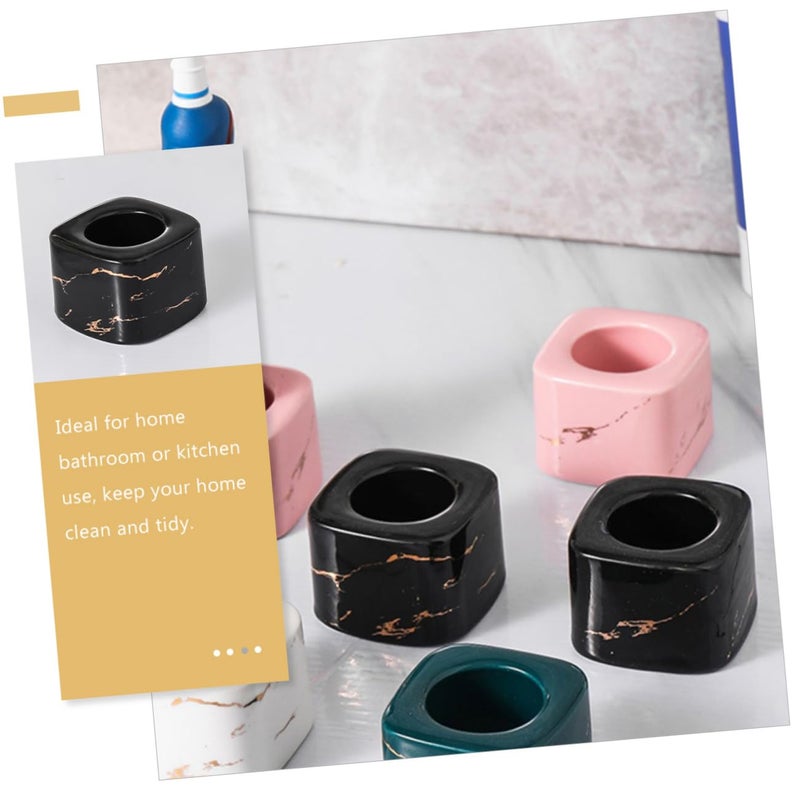 Ceramic Electric Toothbrush Holder with Marbled Base Easy Clean Bathroom Storage Organizer - Image 4