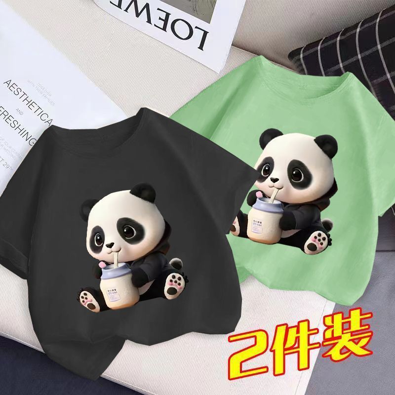 Men'S And Women'S Fashionable Short-Sleeved T-Shirt Children'S Summer Western Style Half-Sleeved Top T-Shirt Big Boy'S Handsome Trendy - Image 1