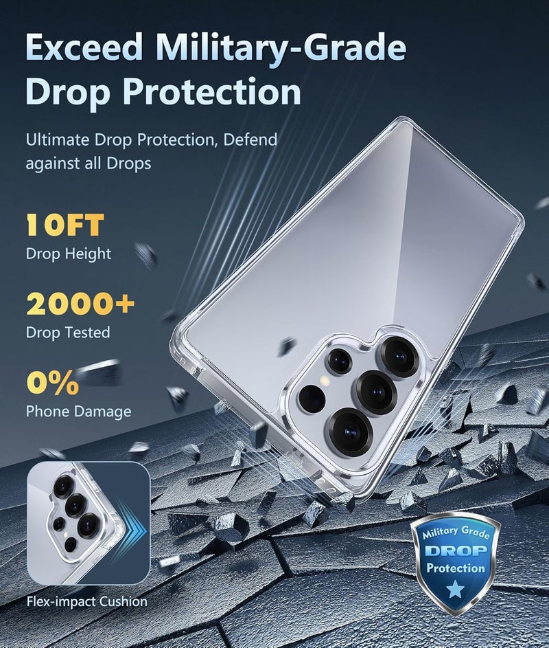 Realcase غطاء خلفي سيليكون لجهاز سامسونج S25 ألترا 5G، مقاوم للخدوش، شفاف، واقي من الصدمات، غطاء خلفي لجهاز سامسونج جالاكسي S25 ألترا 5G - Image 4