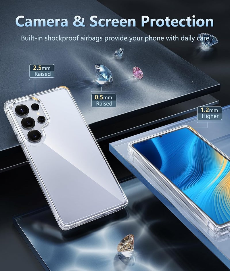 Realcase غطاء خلفي سيليكون لجهاز سامسونج S25 ألترا 5G، مقاوم للخدوش، شفاف، واقي من الصدمات، غطاء خلفي لجهاز سامسونج جالاكسي S25 ألترا 5G - Image 2