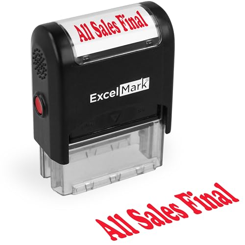 ExcelMark All Sales Final Self Inking Rubber Stamp - Red Ink - Image 1