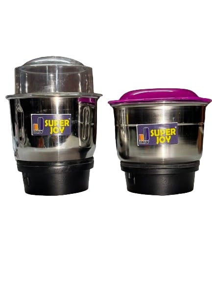 Super Joy - SUPER JOY DOUBLE MIXER GRINDER CHUTNEY JAR 390, 450 ml combo jar for all local and branded mixer - Image 1