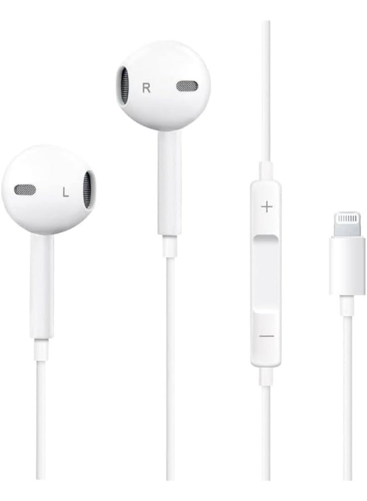 BEST ONE Lightning Wired Headphones compatible for iPhone 11/12/13/14 Pro Max, iPad, Earphones with Mic, Volume Control, Noise Cancelling - Image 1