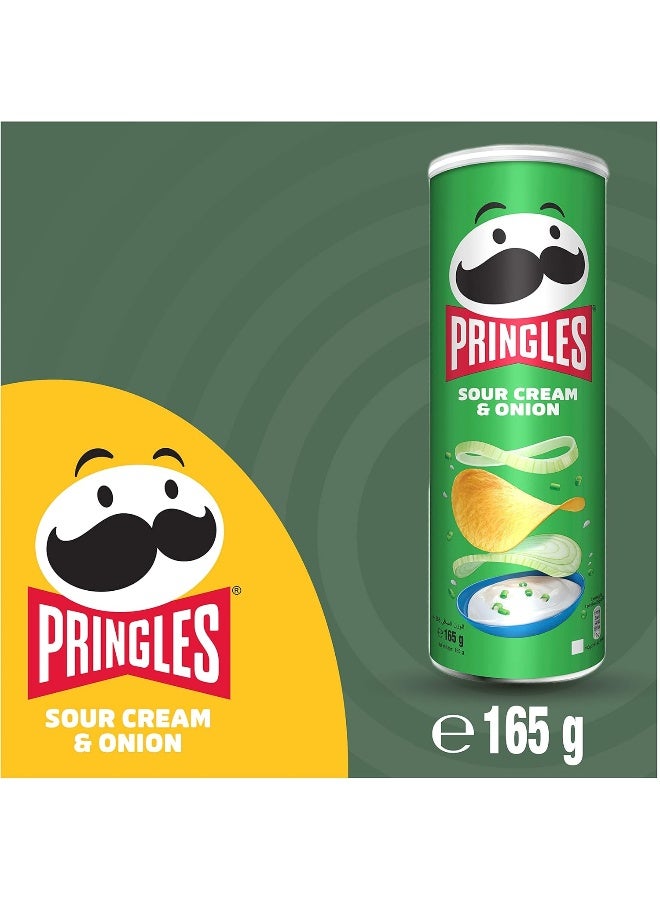 Pringles برينجلز كريمة حامضة وبصل 165 جرام - Image 2