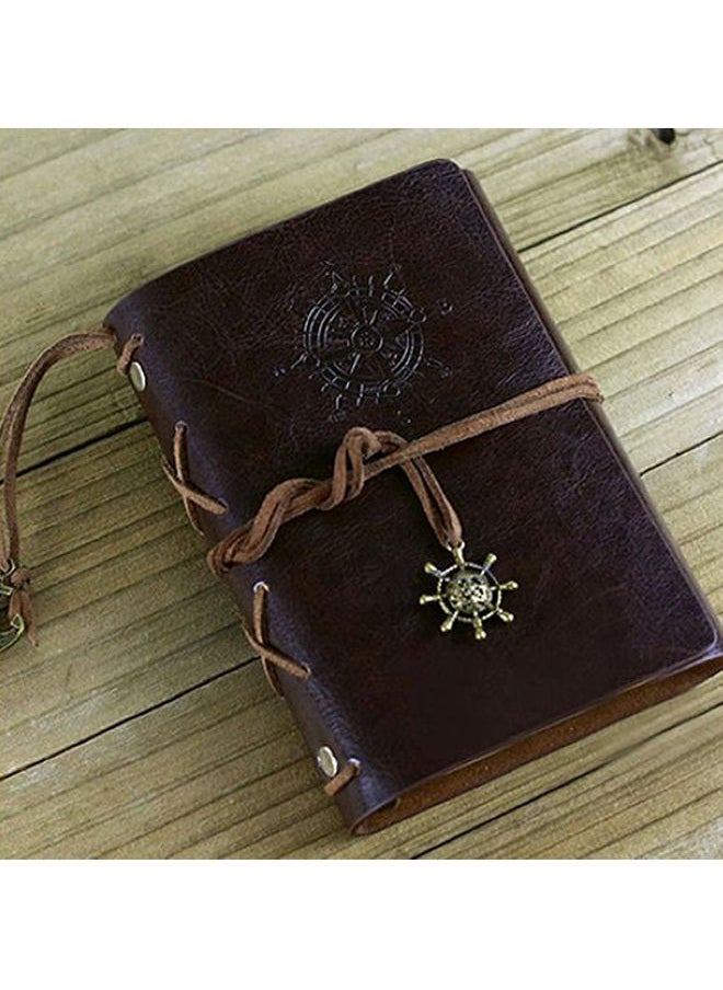 NIBEMINENT - A5 Retro Helm String Faux Leather Journal Brown - Image 1