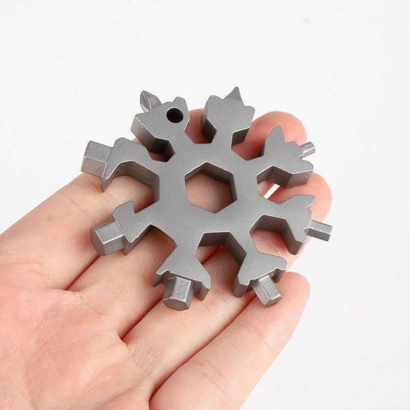 KEPY THE MALL KEPY THE MALL 18 in 1 Stainless Steel Snowflake Multi Tool Durable and Portable Essential Key Chain Pocket Bottle Opener Pocket Wrench Multi color - Image 3