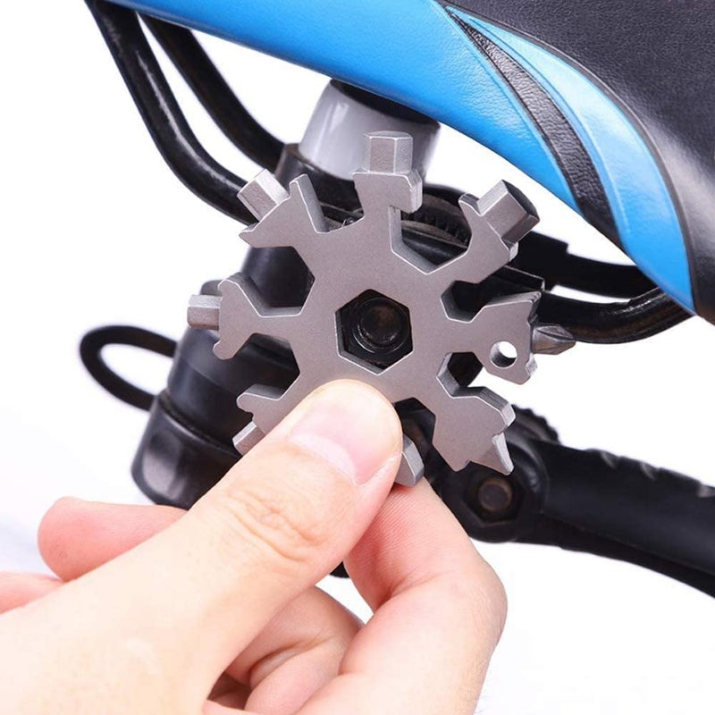 KEPY THE MALL KEPY THE MALL 18 in 1 Stainless Steel Snowflake Multi Tool Durable and Portable Essential Key Chain Pocket Bottle Opener Pocket Wrench Multi color - Image 4
