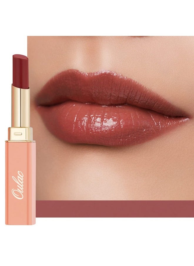 Oulac Moisturizing Shine Red Lipstick For Women, 2 In 1 Tinted Lip Balm For Winter, Hydrated Juicy And Glossy Lip Color For Dry, Cracked And Chapped Lips, Vegan 2.2G/0.07Oz (02)  - Image 1