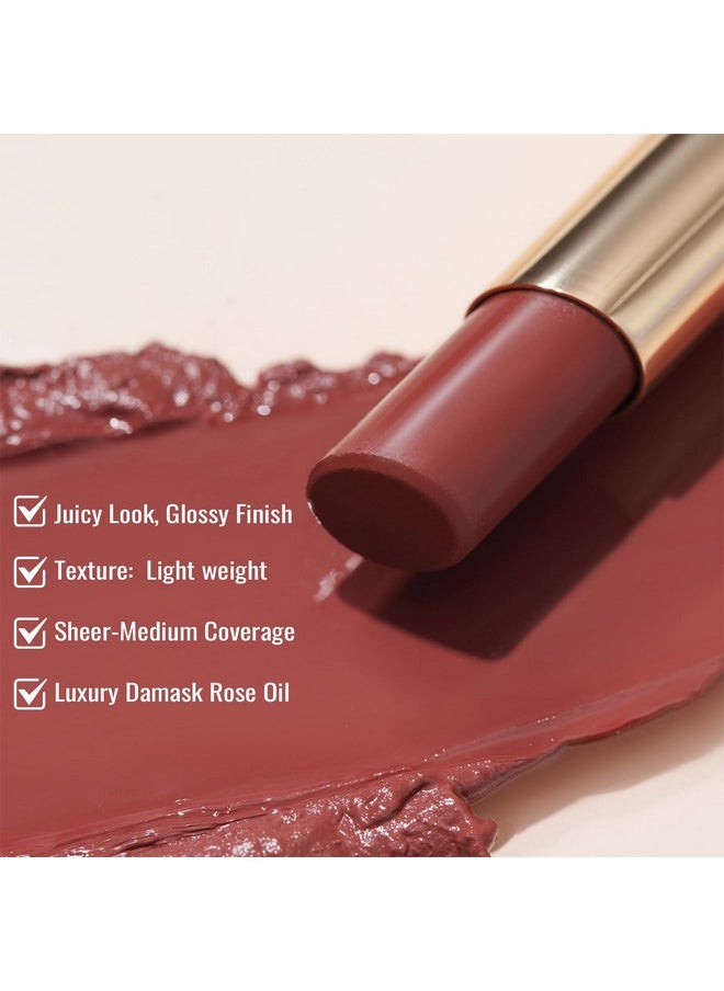 Oulac Moisturizing Shine Red Lipstick For Women, 2 In 1 Tinted Lip Balm For Winter, Hydrated Juicy And Glossy Lip Color For Dry, Cracked And Chapped Lips, Vegan 2.2G/0.07Oz (02)  - Image 3