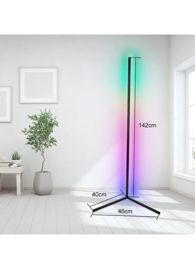 Raxoom RGB Corner Floor Lamp, Color Changing Modern Lamps, 140CM Tall Standing Lamp with Remote Controller Metal Colorful Lamps for Living Room, Bed Room, Gaming Room, Black - Image 4