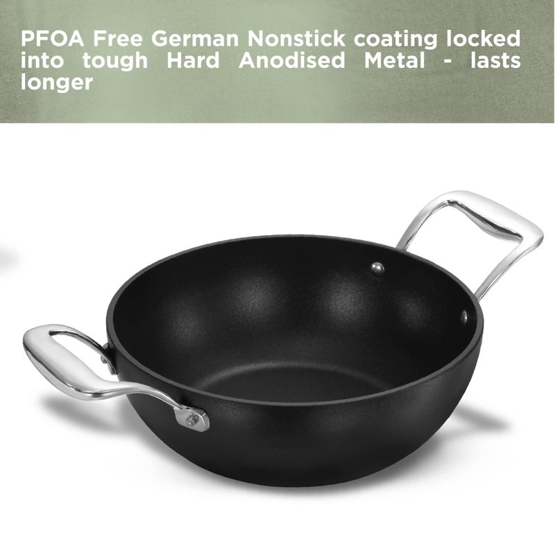 Hawkins Futura Pro 2.5 Litre Deep-Fry Pan, Nonstick Kadhai with Stainless Steel Handles and Stainless Steel Lid, Balck (PNK25S) - Image 4