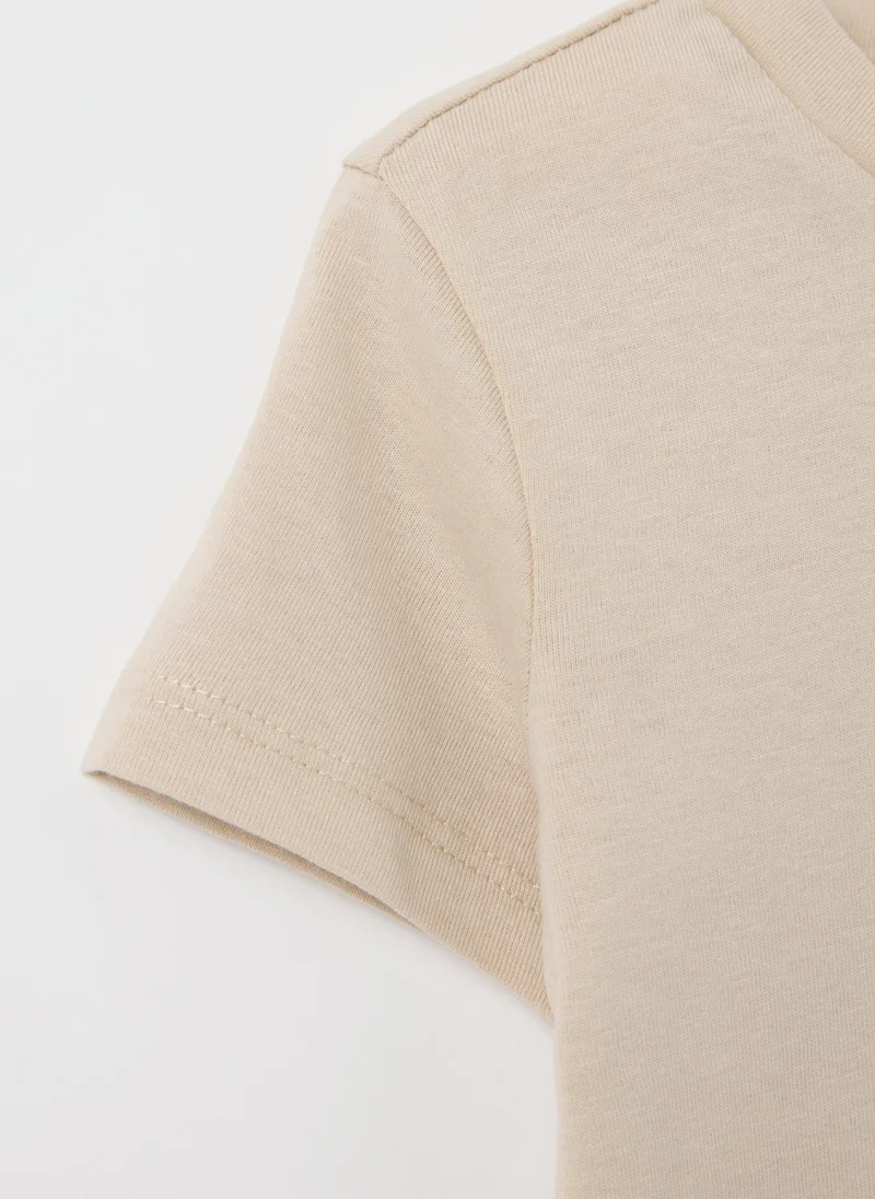Ovs Beige Short-Sleeve T-Shirt With 'I'M A Sir Dog' Print