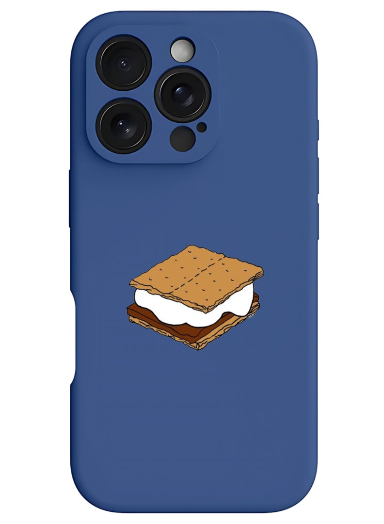Theodor iPhone 16 Pro Blue Protective Slim Fit Case Liquid Silicone Cover with Full Body Protection Anti-Scratch Shockproof Case For iPhone - Ice Cream  - Image 1