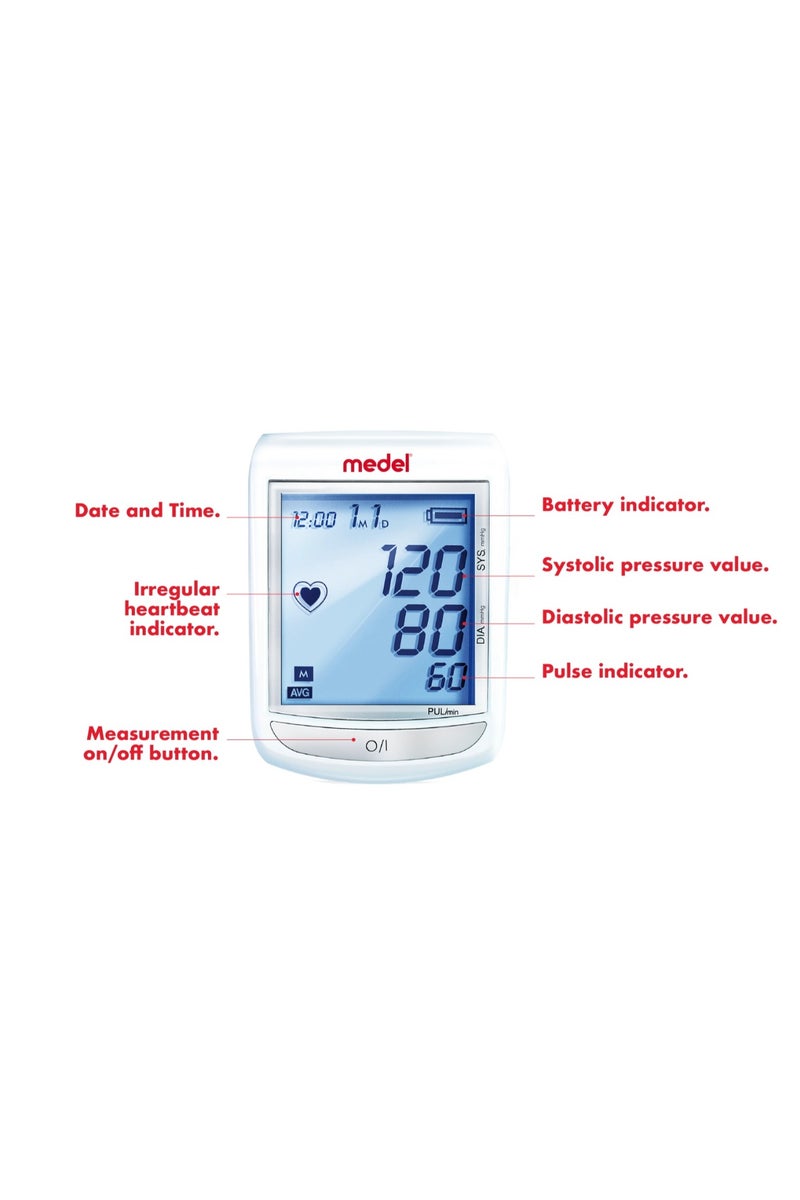 Medel Elite Blood Pressure Monitor – Home Device for Accurate Blood Pressure Measurement with Clear Color Digital Display - Image 2